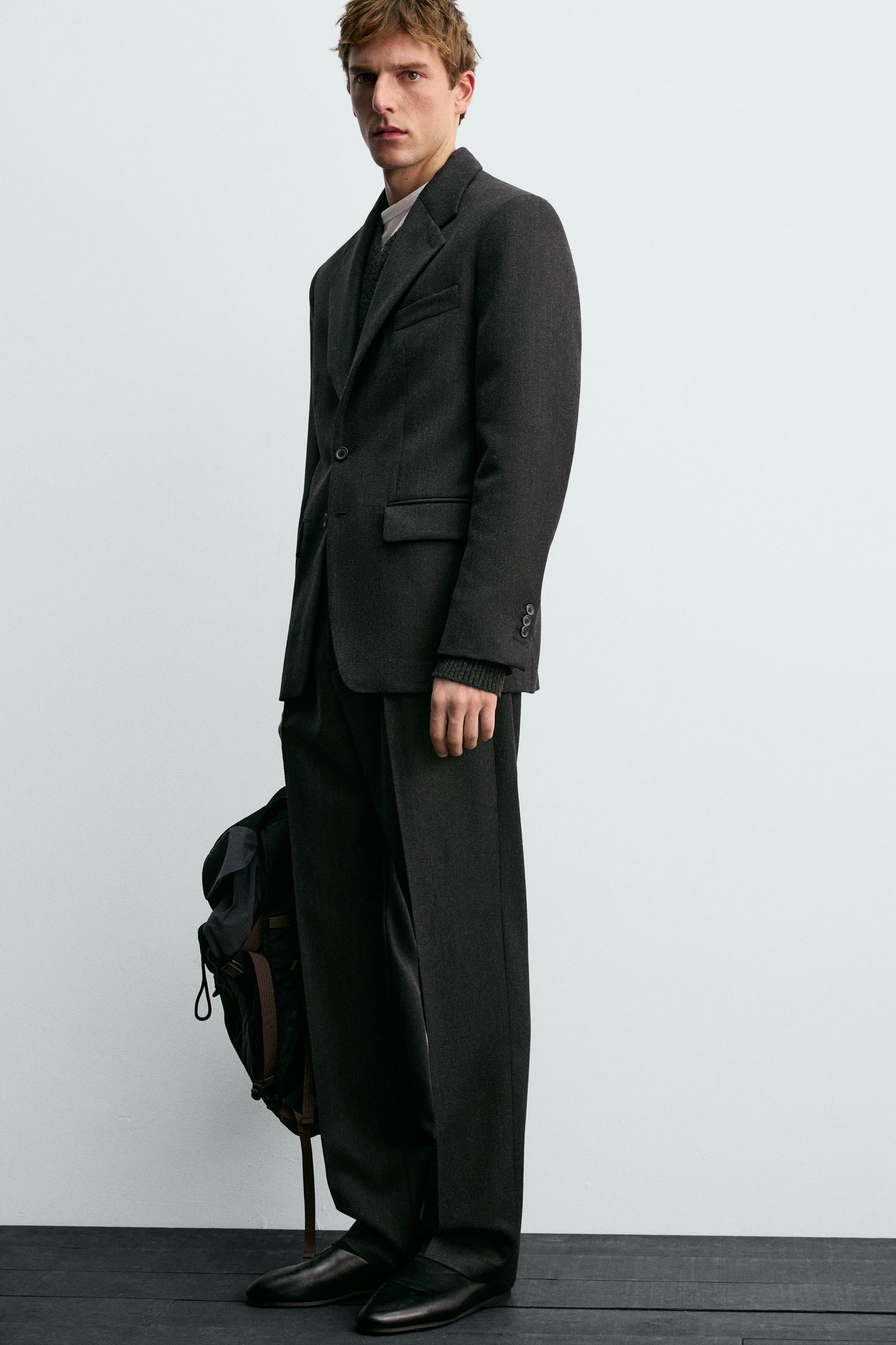 100% WOOL TWILL SUIT PANTS AARON LEVINE X ZARA